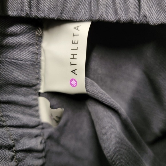 Athleta Jogger Pants Women Size 8 Benicia Capri Gray Drawstring Elastic Waist - Picture 2 of 11